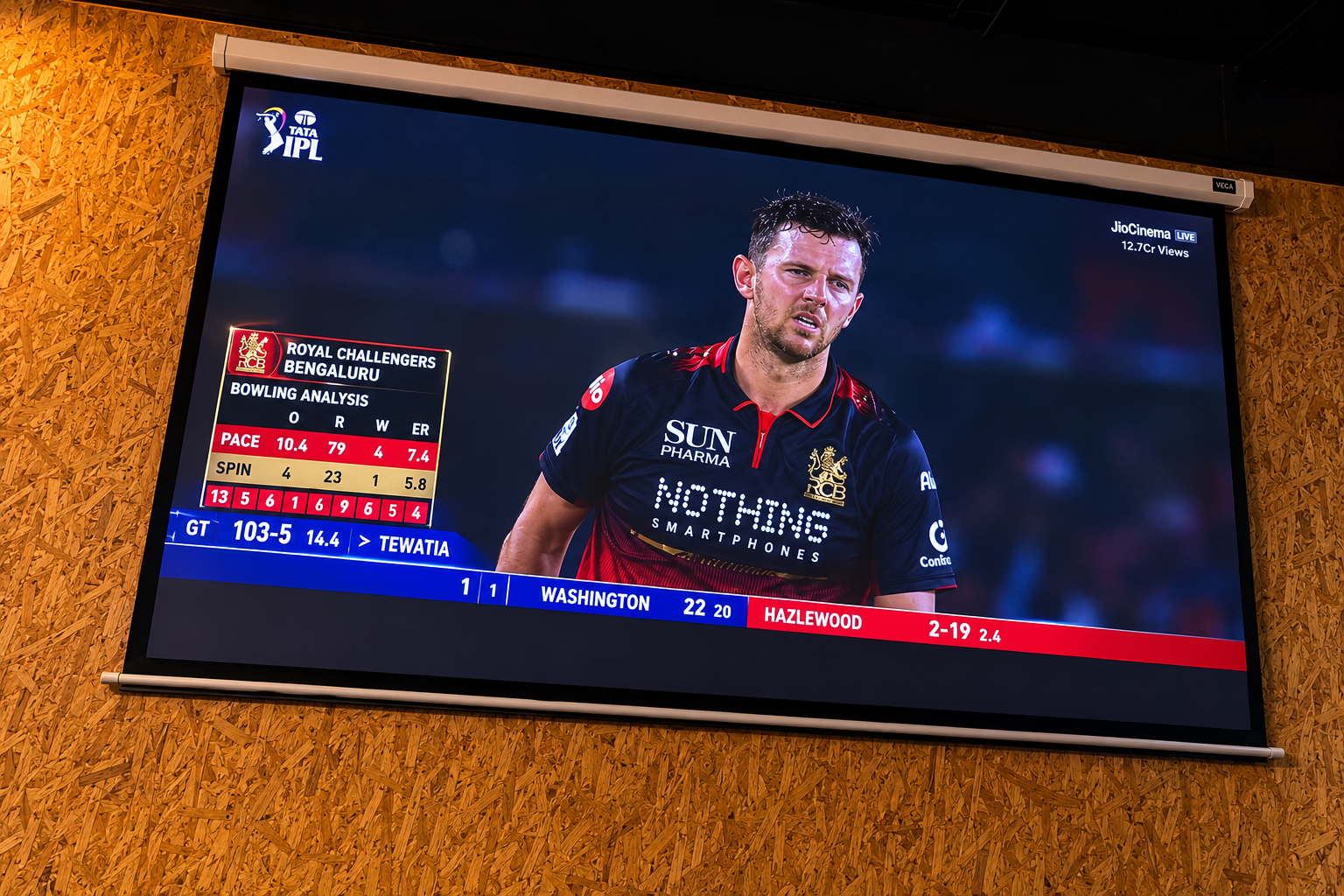 Projector screening for IPL and movies at P4P